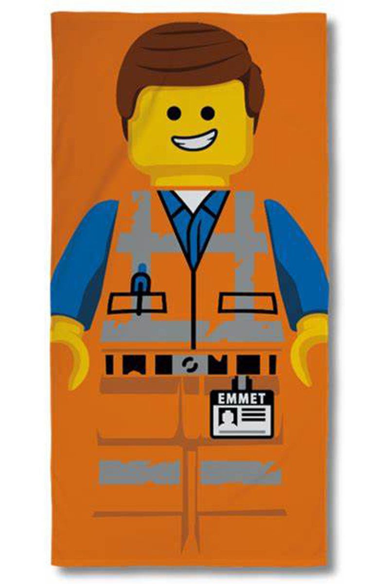 LEGO Movie Kids Towel – Emmet Large Orange Beach & Bath Cotton Towel | Super Soft Gift