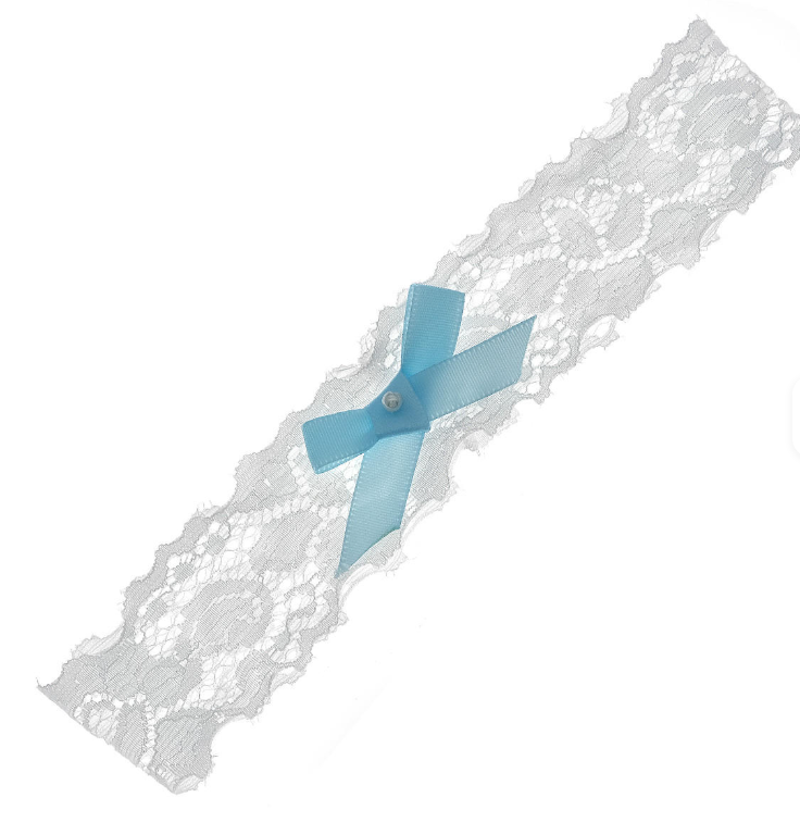 Bridal Garter – White & Blue Wedding Gift | Something Blue for the Bride to Be