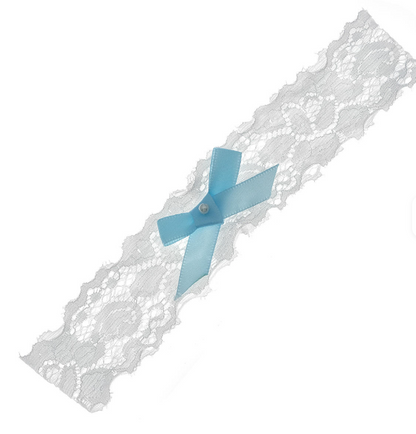 Bridal Garter – White & Blue Wedding Gift | Something Blue for the Bride to Be