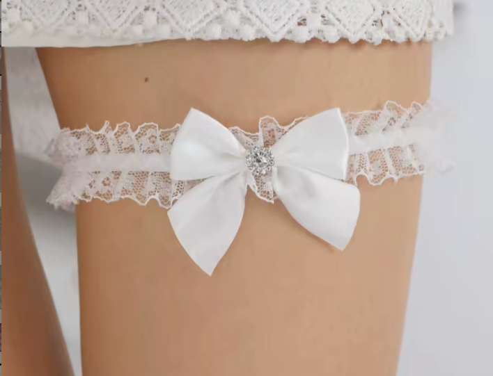 Wedding Day Garter – Satin & Lace | Choose Your Design | Hen Party & Bridal