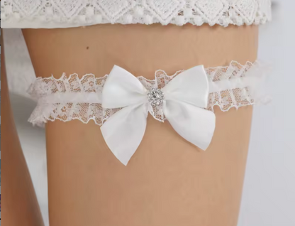 Wedding Day Garter – Satin & Lace | Choose Your Design | Hen Party & Bridal