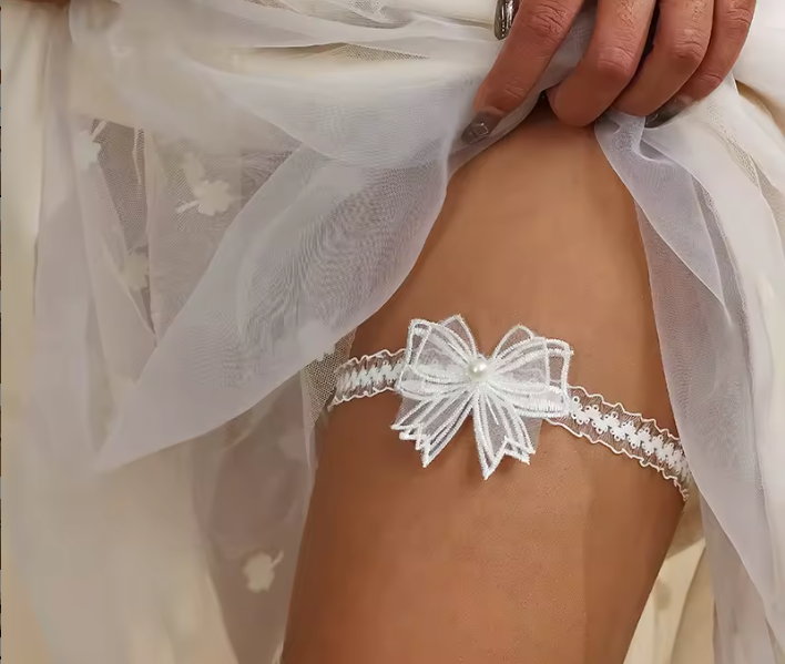 Wedding Day Garter – Satin & Lace | Choose Your Design | Hen Party & Bridal