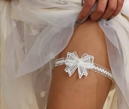 Wedding Day Garter – Satin & Lace | Choose Your Design | Hen Party & Bridal