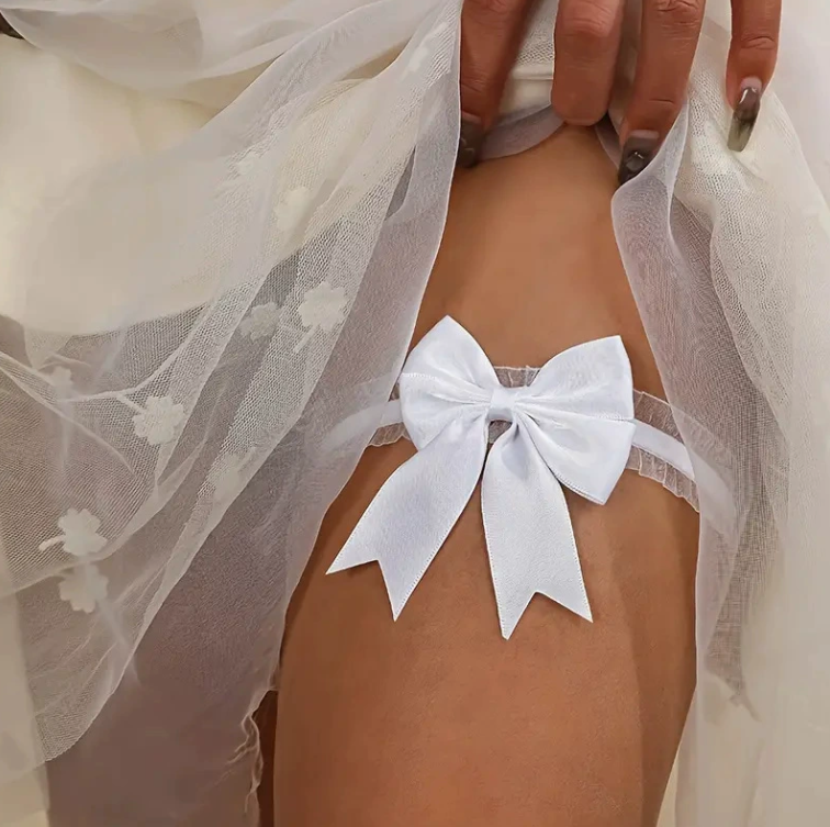 Wedding Day Garter – Satin & Lace | Choose Your Design | Hen Party & Bridal