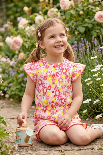 Girls Floral Playsuit – Baby & Toddler Summer Romper Jumpsuit