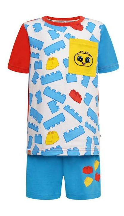 Official LEGO Duplo Pyjamas Boys Girls Kids Summer Short PJs Set T-Shirt Shorts
