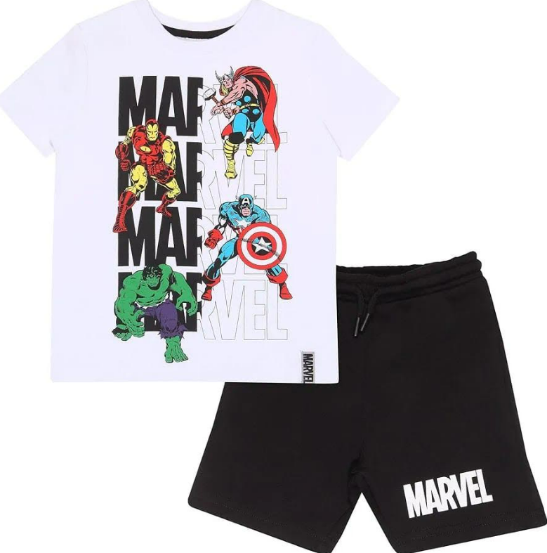 Official Marvel Avengers Boys Kids Pyjamas – T-Shirt & Shorts Set