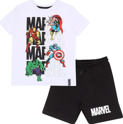 Official Marvel Avengers Boys Kids Pyjamas – T-Shirt & Shorts Set