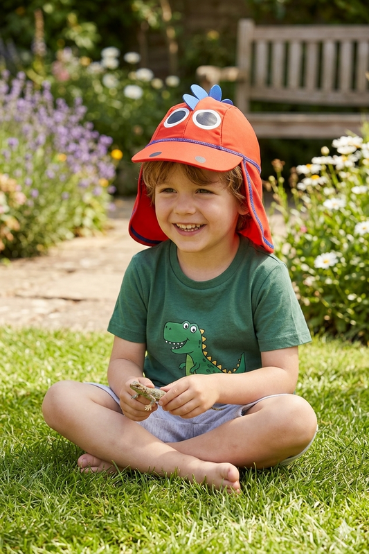 Kids Safari Swim Hat – Red or Reptile Print | Sun Safe UPF 40+ | Ages 3m–6 Years
